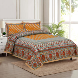 Cotton Printed Double Bedsheet with Pillow Covers