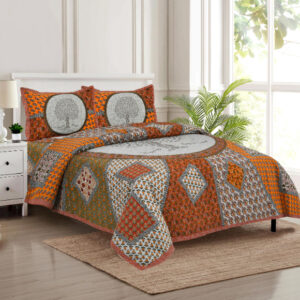 Cotton Printed Double Bedsheet with Pillow Covers