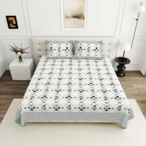 High Quality Cotton Printed Bindas Theme Double Bed Bedsheet With 2 Pillow Cover