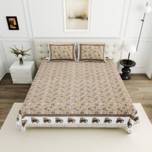 High Quality Cotton Printed Bindas Theme Double Bed Bedsheet With 2 Pillow Cover