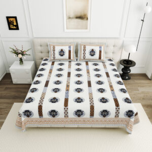 High Quality Cotton Printed Bindas Theme Double Bed Bedsheet With 2 Pillow Cover