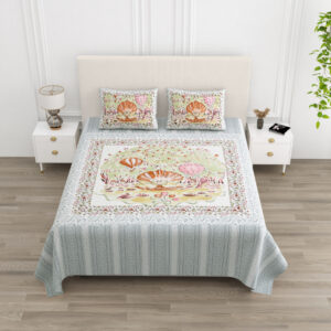 Cotton Printed Circus Double Bedsheet with Pillow Cover