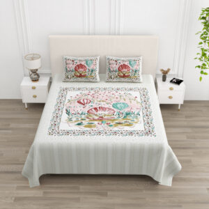 Cotton Printed Circus Double Bedsheet with Pillow Cover