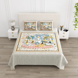 Cotton Printed Circus Double Bedsheet with Pillow Cover
