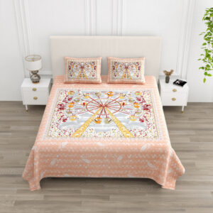 Cotton Printed Circus Double Bedsheet with Pillow Cover