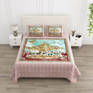 Cotton Printed Circus Double Bedsheet with Pillow Cover