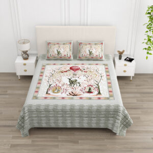 Cotton Printed Circus Double Bedsheet with Pillow Cover