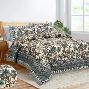 Cotton Printed Double Bedsheet with Pillow Covers