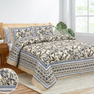 Cotton Printed Double Bedsheet with Pillow Covers