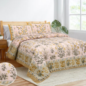 Cotton Printed Double Bedsheet with Pillow Covers