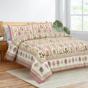 Cotton Printed Double Bedsheet with Pillow Covers