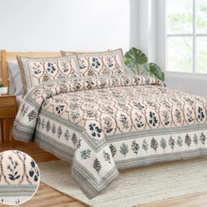 Cotton Printed Double Bedsheet with Pillow Covers