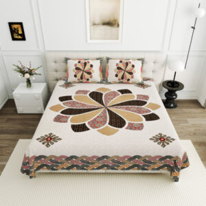 High Quality Cotton Printed Gangore Theme Double Bed Bedsheet With 2 Pillow Cover