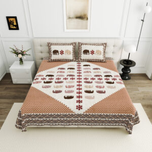 High Quality Cotton Printed Gangore Theme Double Bed Bedsheet With 2 Pillow Cover