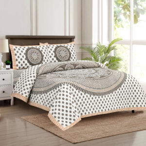 Cotton Printed Golcha Double Bedsheet with Pillow Cover