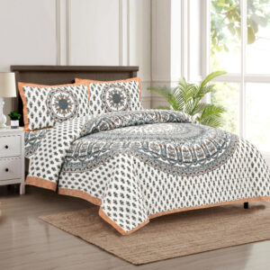 Cotton Printed Golcha Double Bedsheet with Pillow Cover