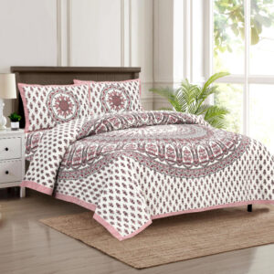 Cotton Printed Golcha Double Bedsheet with Pillow Cover