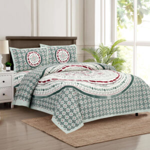 Cotton Printed Golcha Double Bedsheet with Pillow Cover