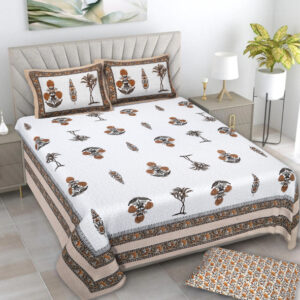 Cotton Printed Hungama Theam Double Bedsheet with Pillow Covers