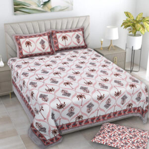 Cotton Printed Hungama Theam Double Bedsheet with Pillow Covers