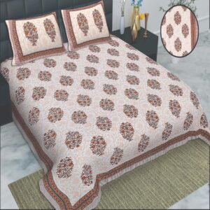 Jheel - Cotton Printed King Size Bedsheet with Pillow Cover