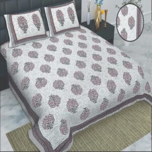 Jheel - Cotton Printed King Size Bedsheet with Pillow Cover
