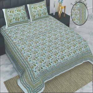 Jheel - Cotton Printed King Size Bedsheet with Pillow Cover