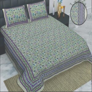 Jheel - Cotton Printed King Size Bedsheet with Pillow Cover
