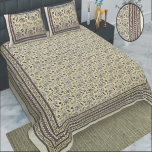 Jheel - Cotton Printed King Size Bedsheet with Pillow Cover
