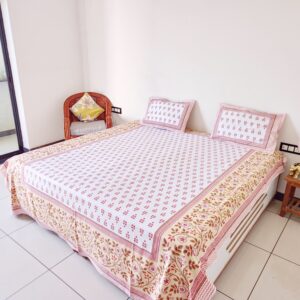 Jheel - Cotton Printed King Size Bedsheet with Pillow Cover