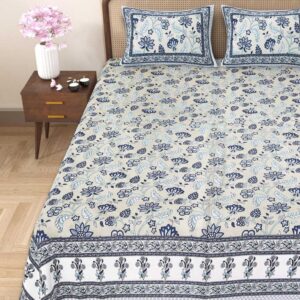 Jheel - Cotton Printed King Size Bedsheet with Pillow Cover