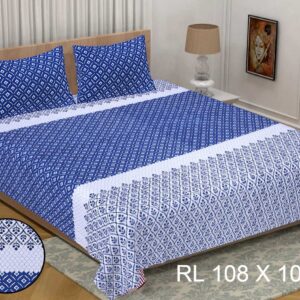 Jheel - Cotton Printed Double King Size Bedsheet with Pillow Cover
