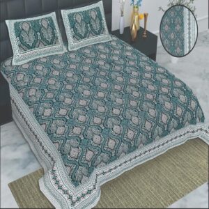 Jheel - Cotton Printed Double King Size Bedsheet with Pillow Cover