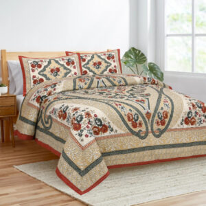 Cotton Printed Kaleen Theam Double Bedsheet with 2 Pillow Covers