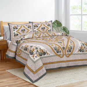 Cotton Printed Kaleen Theam Double Bedsheet with 2 Pillow Covers