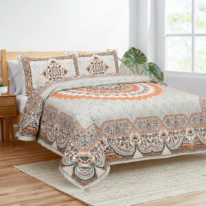 Cotton Printed Kaleen Theam Double Bedsheet with 2 Pillow Covers