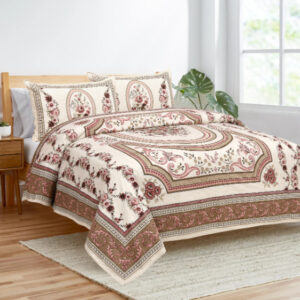Cotton Printed Kaleen Theam Double Bedsheet with 2 Pillow Covers