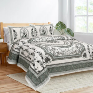 Cotton Printed Kaleen Theam Double Bedsheet with 2 Pillow Covers