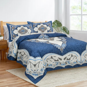 Cotton Printed Kaleen Theam Double Bedsheet with 2 Pillow Covers