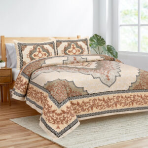 Cotton Printed Kaleen Theam Double Bedsheet with 2 Pillow Covers