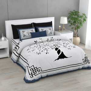 Cotton printed Kashmira theme Double Bedsheet with Pillow Cover