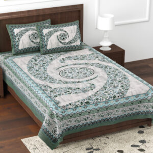 Cotton Printed Kesari Theme Single Bedsheet with Pillow Covers