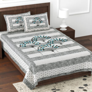 Cotton Printed Kesari Theme Single Bedsheet with Pillow Covers