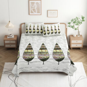 High Quality Cotton printed Leaf theme Double bed Bedsheet