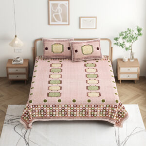 High Quality Cotton printed Leaf theme Double bed Bedsheet