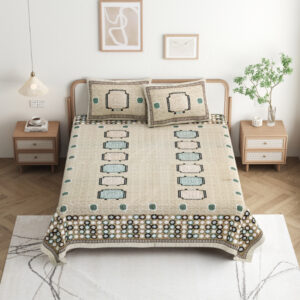 High Quality Cotton printed Leaf theme Double bed Bedsheet