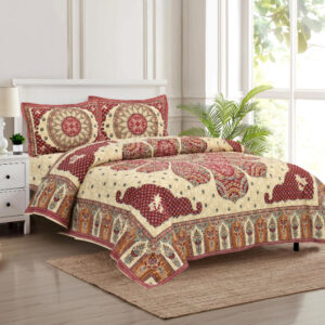 Cotton Printed Marwad Double Bedsheet with Pillow Cover