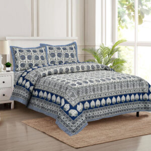 Cotton Printed Marwad Double Bedsheet with Pillow Cover