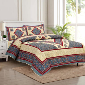 Cotton Printed Marwad Double Bedsheet with Pillow Cover