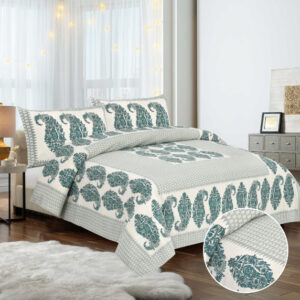 Cotton Printed Double Bedsheet with Pillow Covers